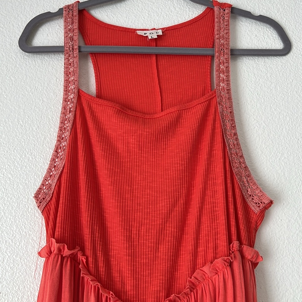 POL coral summer maxi dress, size large - Picture 3 of 7